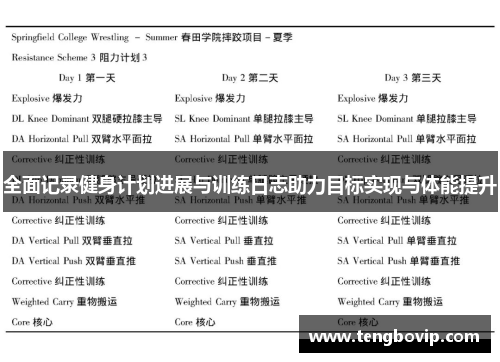 全面记录健身计划进展与训练日志助力目标实现与体能提升